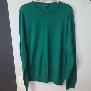J. Crew Men's Classic Kelly Green Crewneck Sweater Merino Wool Size XL
